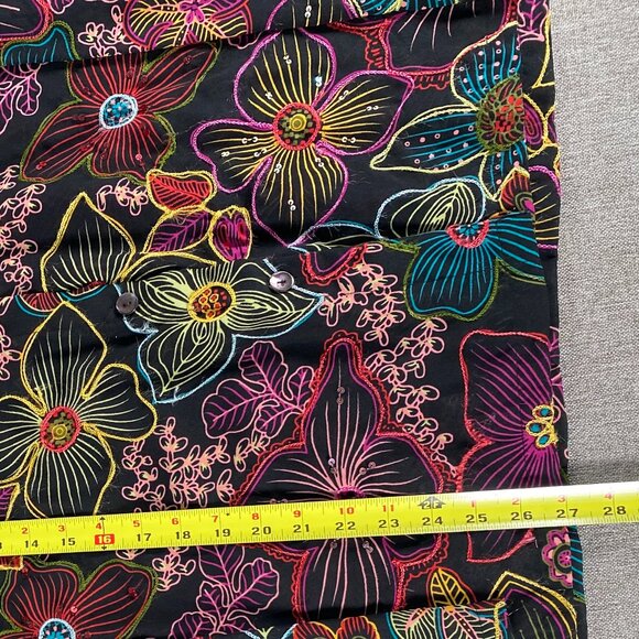 Vintage Coldwater Creek Button Up Shirt Top Women's XL Multicolor Floral VTG - Picture 10 of 12